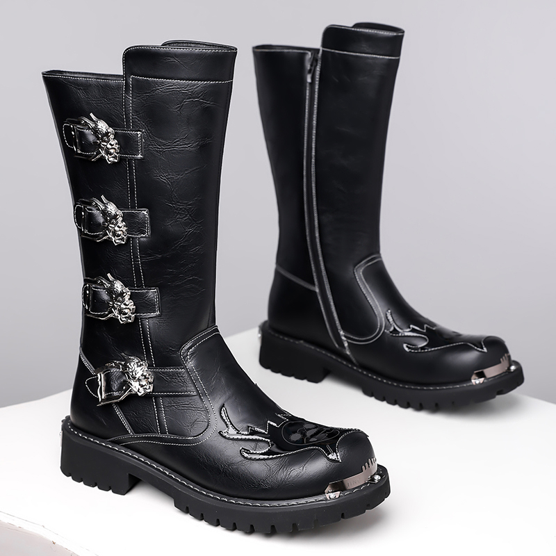 가을 신상 남성용 디자이너 가죽 롱부츠 패션 캐주얼 블 - Leatherwork Designs 리뷰 및 가격