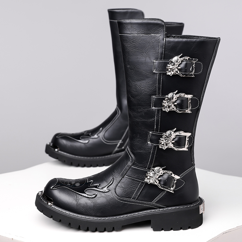 가을 신상 남성용 디자이너 가죽 롱부츠 패션 캐주얼 블 - Leatherwork Designs 리뷰 및 가격
