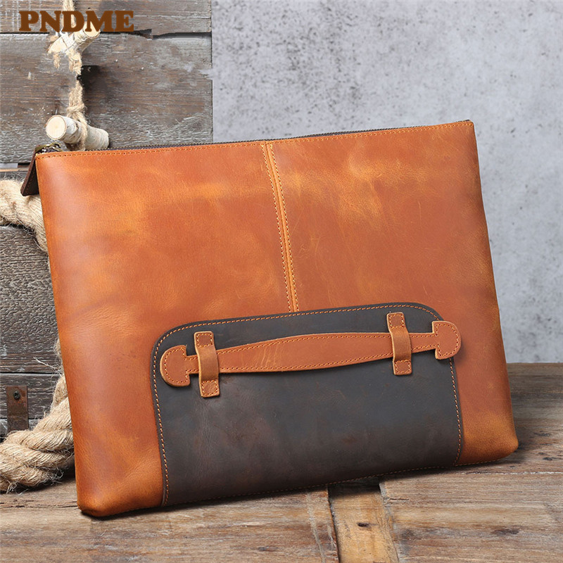 빈티지 수제 천연 가죽 대용량 남성 클러치백 심플 디자 - Leatherwork Designs 리뷰 및 가격